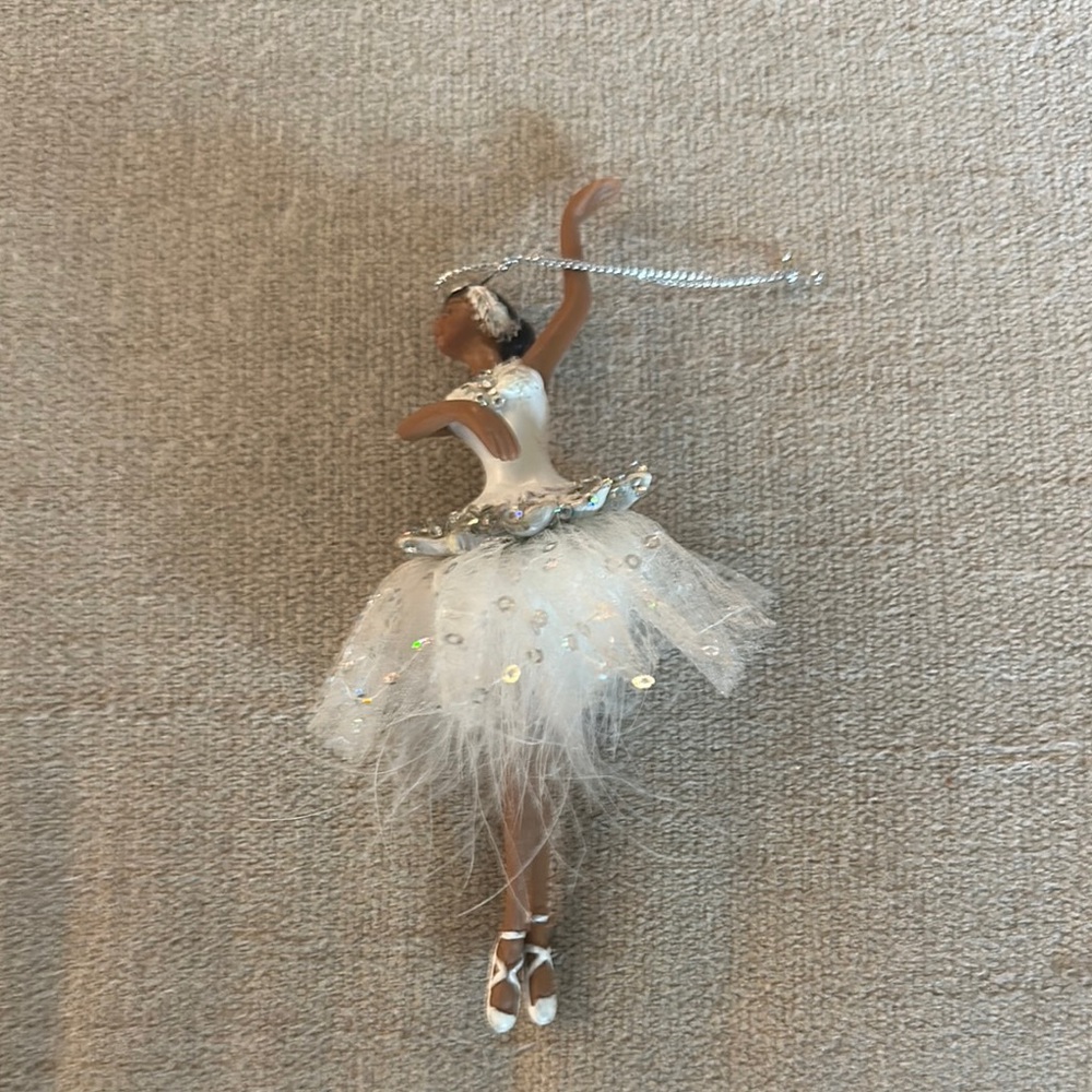 Elegant Ballerina Ornament with White Tutu